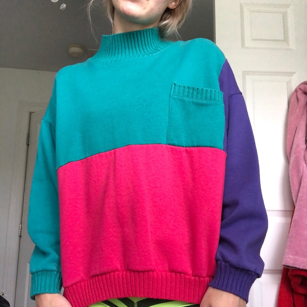 vintage color-blocking sweater